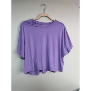 NWOT! Athleta Oversized Short Sleeve Cropped Top - Medium - Purple